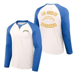Los Angeles Chargers NFL x Darius Rucker Collection Cream Powder Blue Long Sleeve Raglan T-Shirt