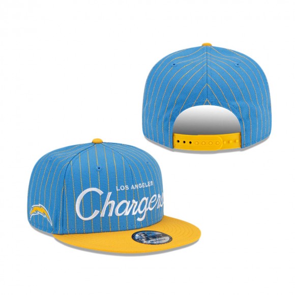 Los Angeles Chargers Pinstripe 9FIFTY Snapback Hat