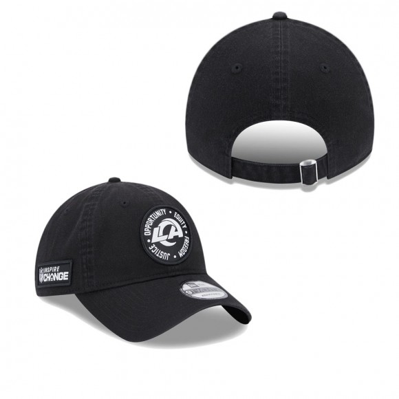 Men's Los Angeles Rams Black 2022 Inspire Change 9TWENTY Adjustable Hat