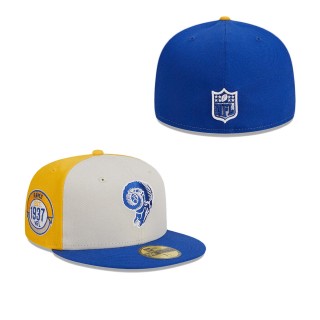 Los Angeles Rams Cream Royal 2023 Sideline Historic 59FIFTY Fitted Hat