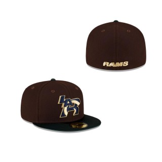 Los Angeles Rams Just Caps Green Satin Fitted Hat