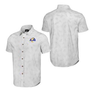 Los Angeles Rams NFL x Darius Rucker Collection White Woven Short Sleeve Button Up Shirt
