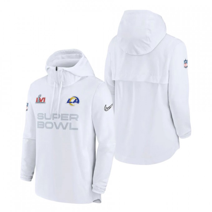 Men's Cincinnati Bengals Nike Super Bowl LVI Bound White Diamond Collection  Player Quarter-Zip Pullover Hoodie