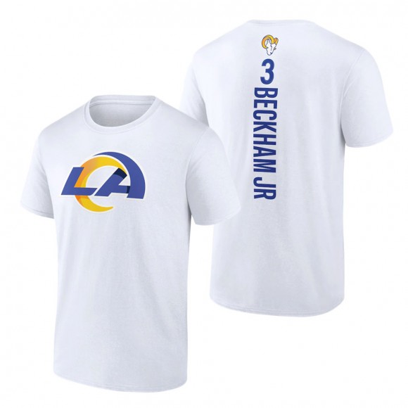 Men's Los Angeles Rams Odell Beckham Jr. White Playmaker T-Shirt