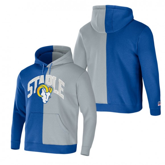 Men's Los Angeles Rams NFL x Staple Royal Split Logo Pullover Hoodie