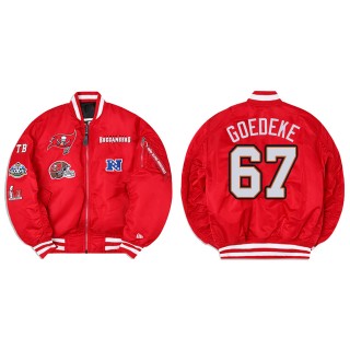 Luke Goedeke Alpha Industries X Tampa Bay Buccaneers MA-1 Bomber Red Jacket