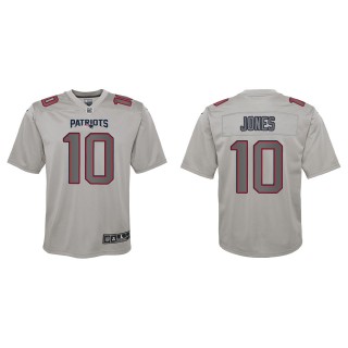 Mac Jones Youth New England Patriots Gray Atmosphere Game Jersey