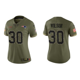 Mack Wilson Women's New England Patriots Olive 2022 Salute To Service Limited Jersey