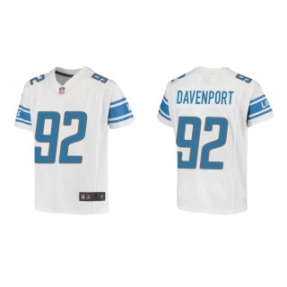 Youth Marcus Davenport Lions White Game Jersey