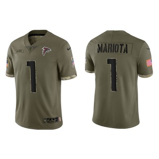 Marcus Mariota Atlanta Falcons Olive 2022 Salute To Service Limited Jersey