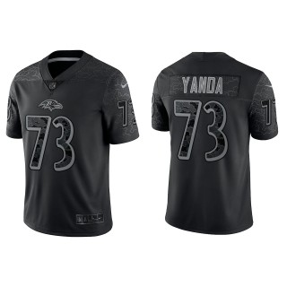 Marshal Yanda Baltimore Ravens Black Reflective Limited Jersey