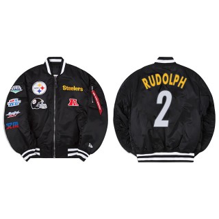 Mason Rudolph Alpha Industries X Pittsburgh Steelers MA-1 Bomber Black Jacket