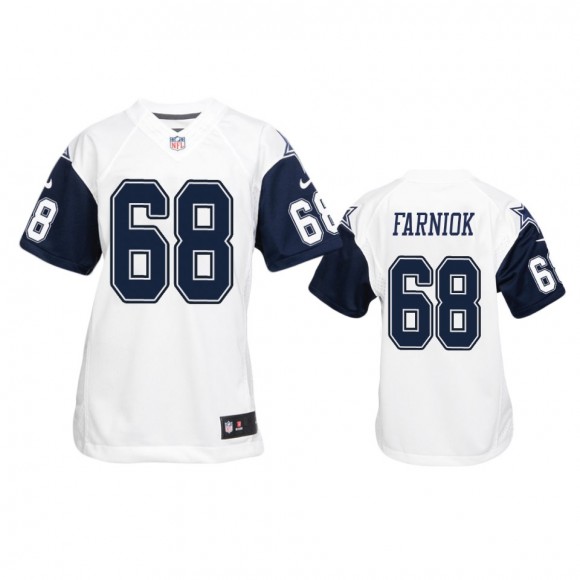 Dallas Cowboys Matt Farniok White Color Rush Game Jersey