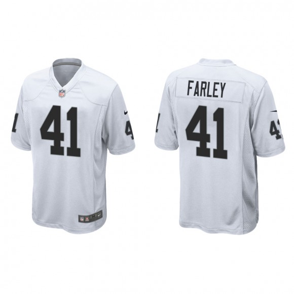 Men's Las Vegas Raiders Matthias Farley White Game Jersey