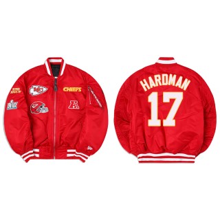 Mecole Hardman Alpha Industries X Kansas City Chiefs MA-1 Bomber Red Jacket