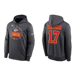 Mecole Hardman Kansas City Chiefs Anthracite Super Bowl LVII Champions Locker Room Trophy Collection Pullover Hoodie