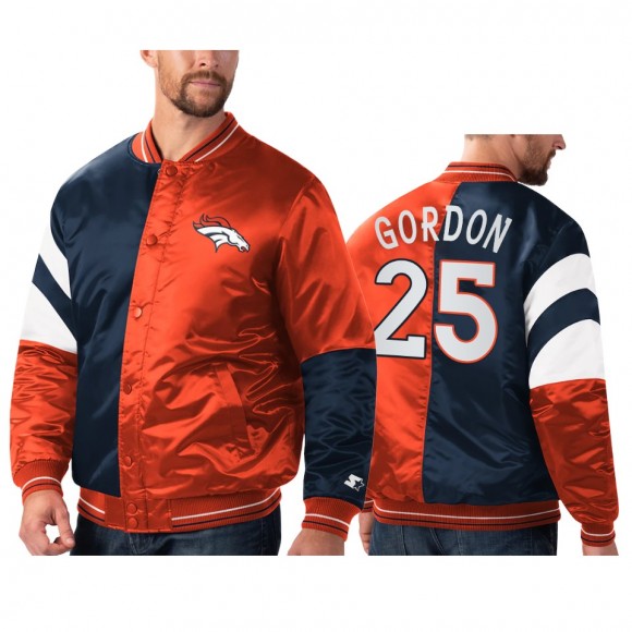 Broncos Melvin Gordon Orange Navy Split Jacket