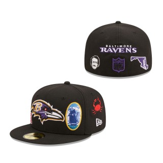 Men Baltimore Ravens Black Team Local 59FIFTY Fitted Hat