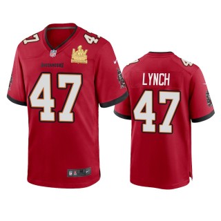 Tampa Bay Buccaneers John Lynch Red Super Bowl LV Champions Game Jersey