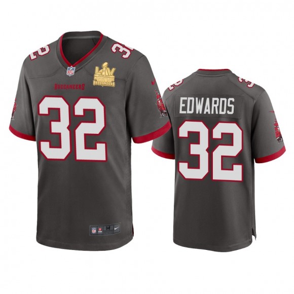 Tampa Bay Buccaneers Mike Edwards Pewter Super Bowl LV Champions Game Jersey
