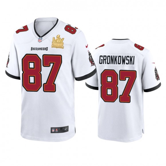 Tampa Bay Buccaneers Rob Gronkowski White Super Bowl LV Champions Game Jersey