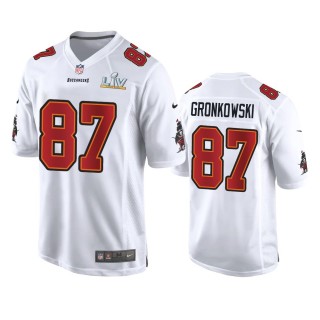 Tampa Bay Buccaneers Rob Gronkowski White Super Bowl LV Game Fashion Jersey