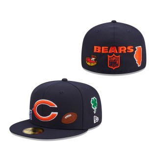 Men Chicago Bears Navy Team Local 59FIFTY Fitted Hat
