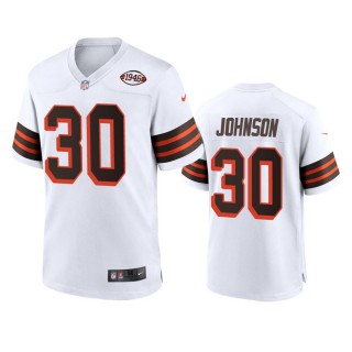 Cleveland Browns D'Ernest Johnson White 1946 Collection Alternate Game Jersey