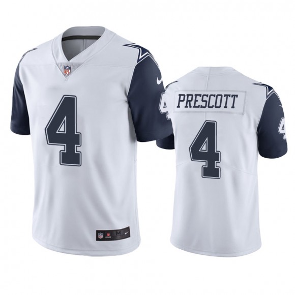 Dallas Cowboys Dak Prescott White Color Rush Limited Jersey