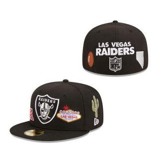 Men Las Vegas Raiders Black Team Local 59FIFTY Fitted Hat