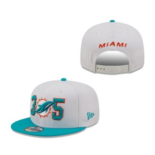 Men Miami Dolphins White Aqua Three Zero Five 9FIFTY Snapback Hat