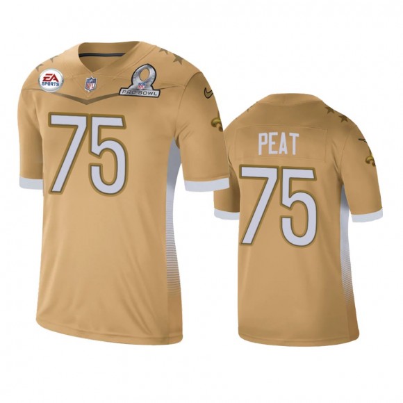 New Orleans Saints Andrus Peat Gold 2021 NFC Pro Bowl Game Jersey