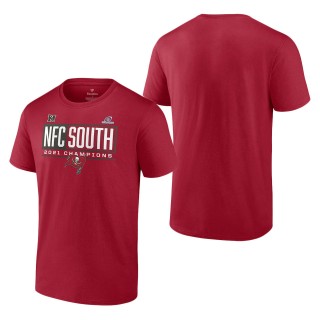 Men Tampa Bay Buccaneers Red 2021 NFC South Division Champions Blocked Favorite T-Shirt