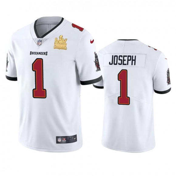 Tampa Bay Buccaneers Greg Joseph White Super Bowl LV Champions Vapor Limited Jersey