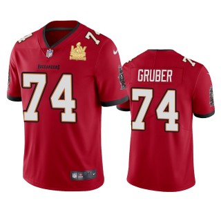 Tampa Bay Buccaneers Paul Gruber Red Super Bowl LV Champions Vapor Limited Jersey