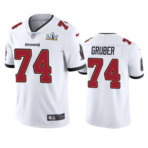 Tampa Bay Buccaneers Paul Gruber White Super Bowl LV Vapor Limited Jersey