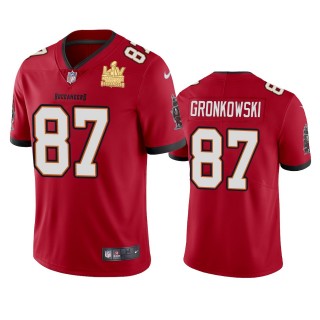 Tampa Bay Buccaneers Rob Gronkowski Red Super Bowl LV Champions Vapor Limited Jersey