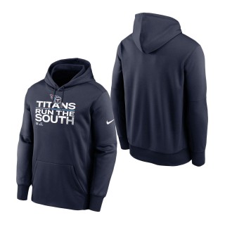 Men Tennessee Titans Navy 2021 AFC South Division Champions Trophy Collection Pullover Hoodie
