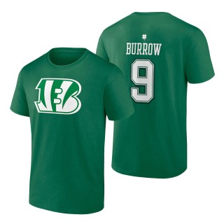 Cincinnati Bengals Joe Burrow Green St. Patrick's Day Icon Player T-Shirt