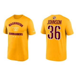 Danny Johnson Commanders Name & Number Gold T-Shirt