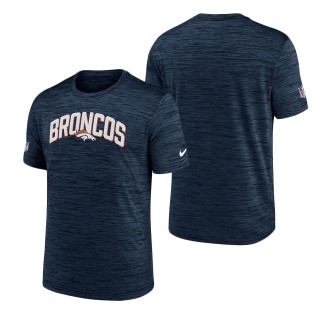 Men's Denver Broncos Navy Velocity Athletic Stack Performance T-Shirt