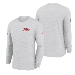Men's Kansas City Chiefs White Velocity Athletic Stack Performance Long Sleeve T-Shirt