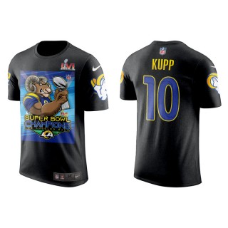 Super Bowl LVI Champions Rams Cooper Kupp Black Cartoon T-Shirt