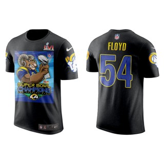 Super Bowl LVI Champions Rams Leonard Floyd Black Cartoon T-Shirt