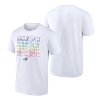 Miami Dolphins Fanatics Branded White City Pride Team T-Shirt