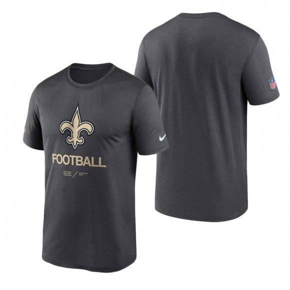 Men's New Orleans Saints Anthracite Infographic Performance T-Shirt