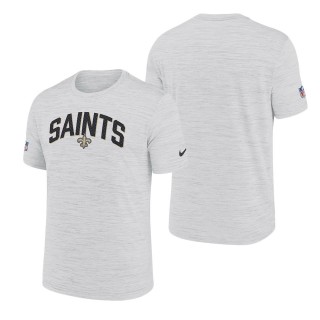 Men's New Orleans Saints White Velocity Athletic Stack Performance T-Shirt