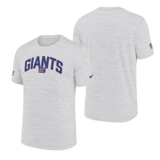 Men's New York Giants White Velocity Athletic Stack Performance T-Shirt