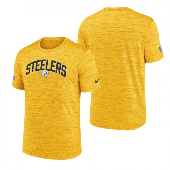 Men's Pittsburgh Steelers Gold Velocity Athletic Stack Performance T-Shirt