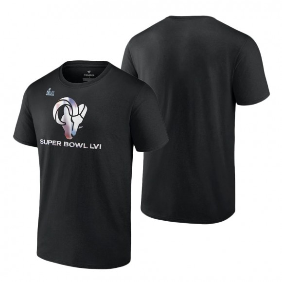 Los Angeles Rams Black Super Bowl LVI Bound Shimmer T-Shirt